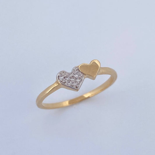 Anillo Corazon Doble 1.3gr / T5 1/2 / Oro 18K $