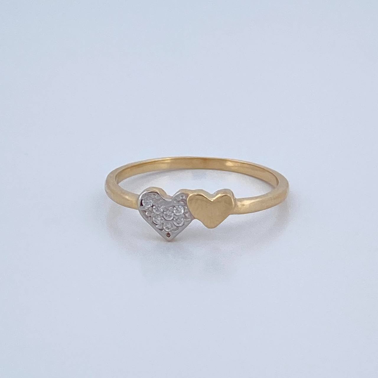 Anillo Corazon Doble 1.3gr / T5 1/2 / Oro 18K $