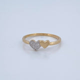 Anillo Corazon Doble 1.3gr / T5 1/2 / Oro 18K $