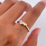 Anillo Corazon Doble 1.3gr / T5 1/2 / Oro 18K $