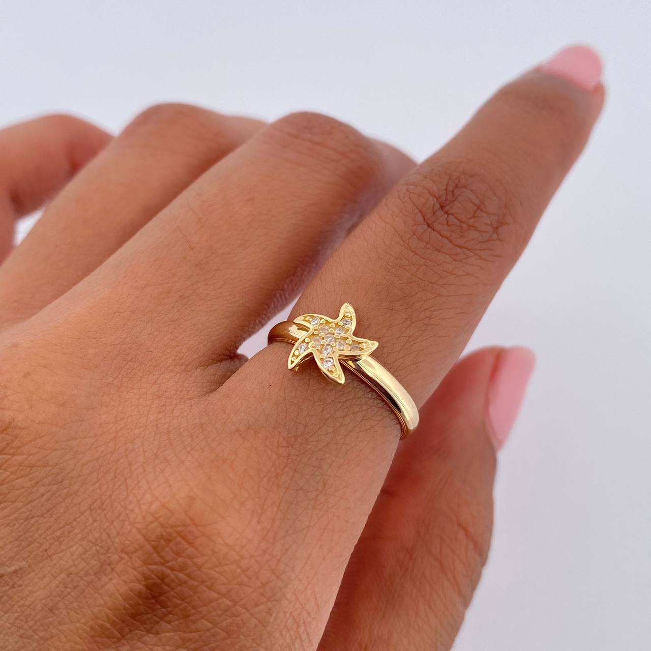 Anillo Estrella De Mar 1.05gr / T4 3/4 / Oro 18K $