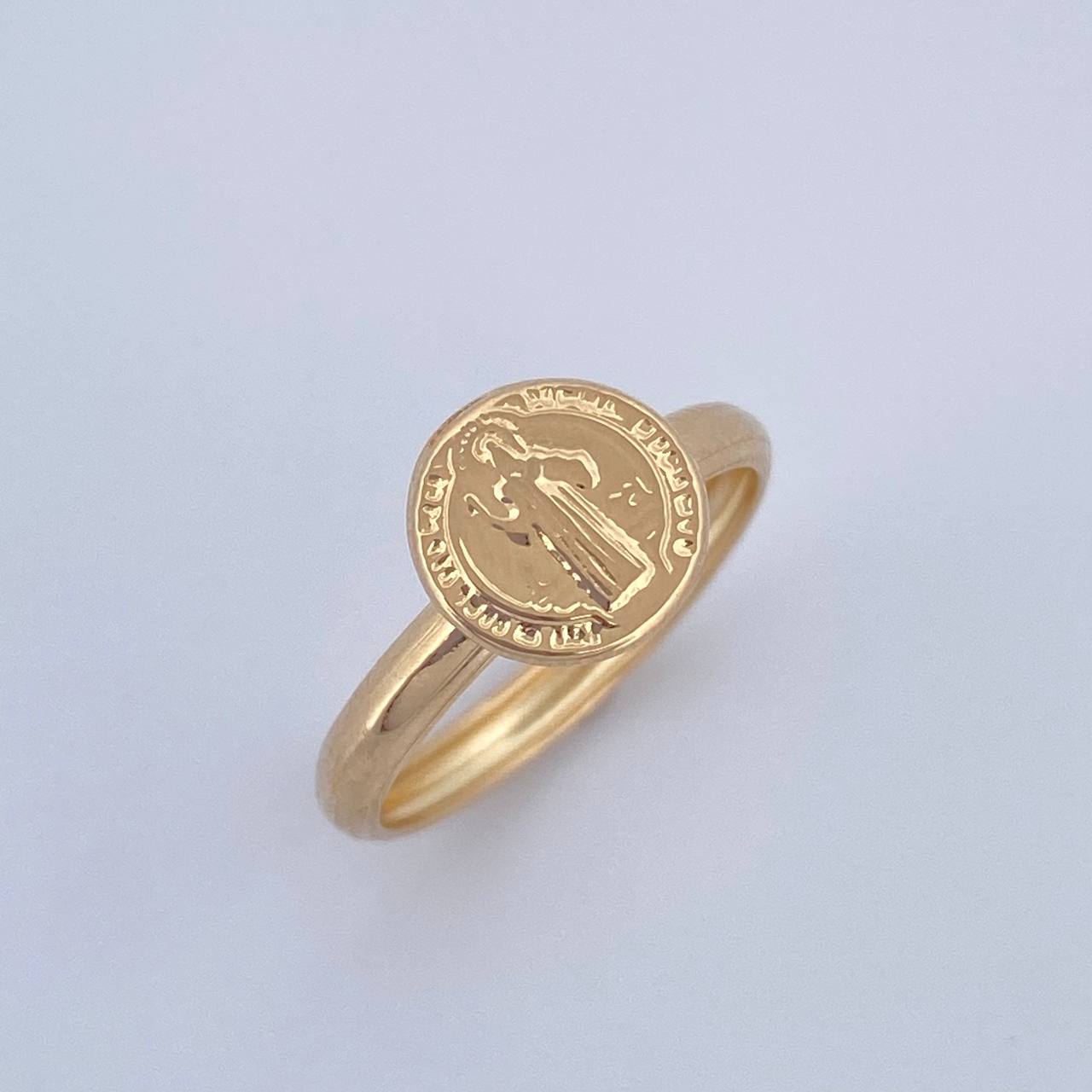 Anillo San Benito 1.05gr / T4 3/4 / Oro 18K $