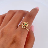 Anillo Rosa 1.45gr / T6 3/4 / Oro 18K $