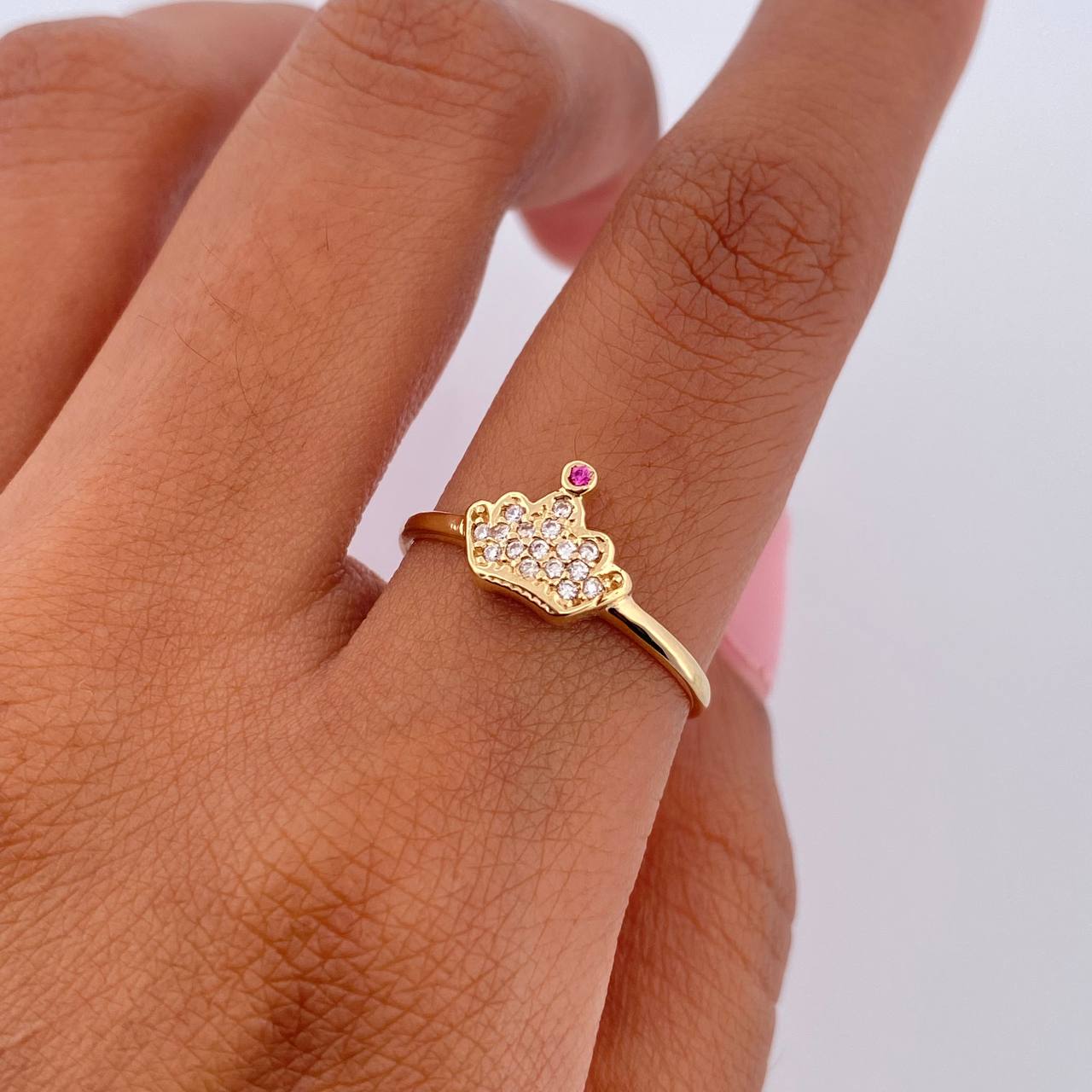 Anillo Corona Real 1.45gr / T7 1/4 / Oro 18K $