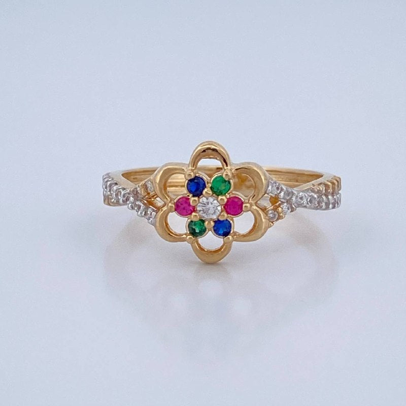 Anillo Flor 3gr / T6 3/4 / Oro 18K $