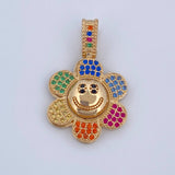 Dije Flor Cara Feliz 4.45gr / 2.8cm / Oro 18K $