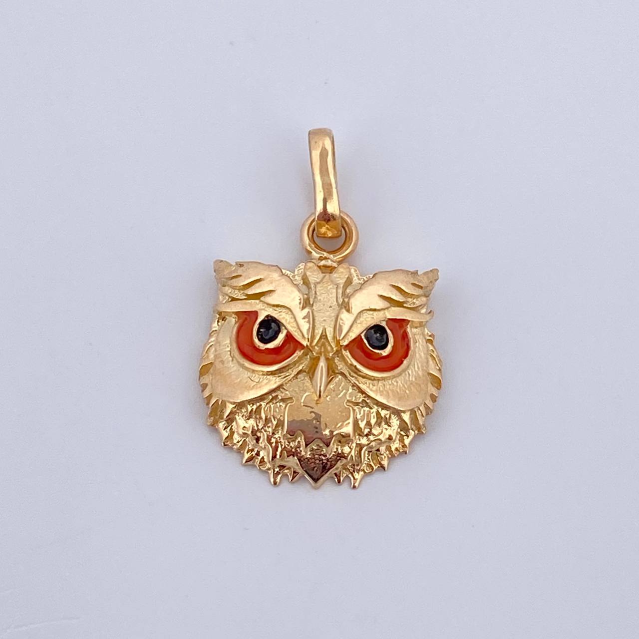 Dije Rostro Buho 2.6gr / 2cm / Oro 18K $