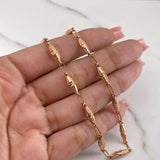 Tobillera Rustica Dubai 4.6gr / 26cm / 4mm Oro Rosa 18K  #
