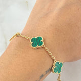Pulso Aro Seguido Trebol 10gr / 18cm / Nac.Esp. Oro 18K