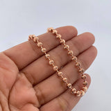 Cadena Militar 27.3gr / 65.4cm / 4mm Diamantada Oro Rosa +3 18K &