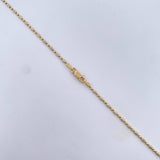 Cadena Morse 5.8gr / 60.2cm / 1.4mm Diamantada Dos Oros Amarillo Blanco +3 18K &