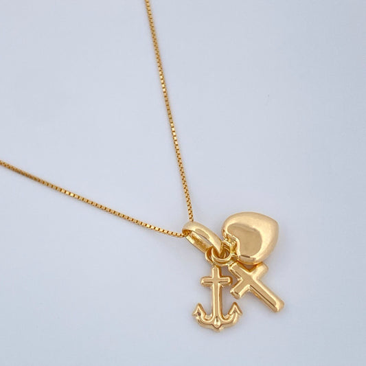 Set Cadena y Dije Veneciana + Tres Gracias 1.6gr / 45cm / Oro Amarillo 18K (Oferta) &