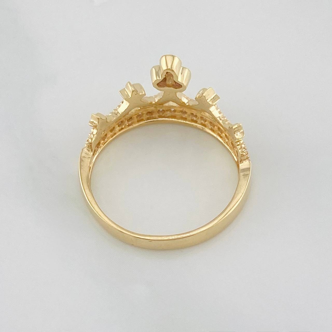 Anillo Corona Estrellas 3.3g / T7 Oro Amarillo 18K