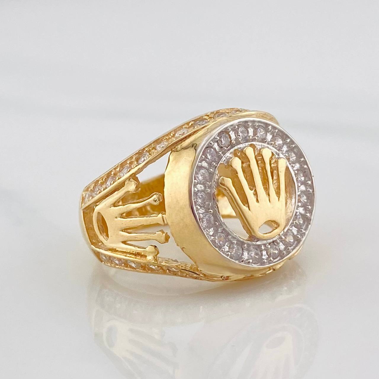 Anillo Corona 7.8g / T6 1/2 Dos Oros Amarillo Blanco 18K