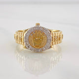 Anillo Corona 5.4g / T9 3/4 Dos Oros Amarillo Blanco 18K