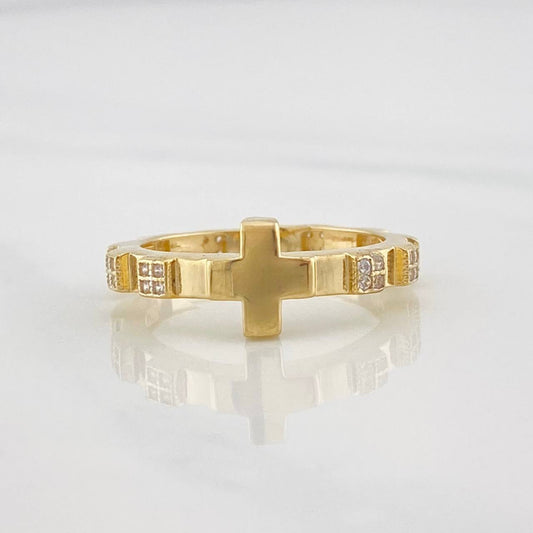Anillo Cruz 3.3g / T7 Oro Amarillo 18K