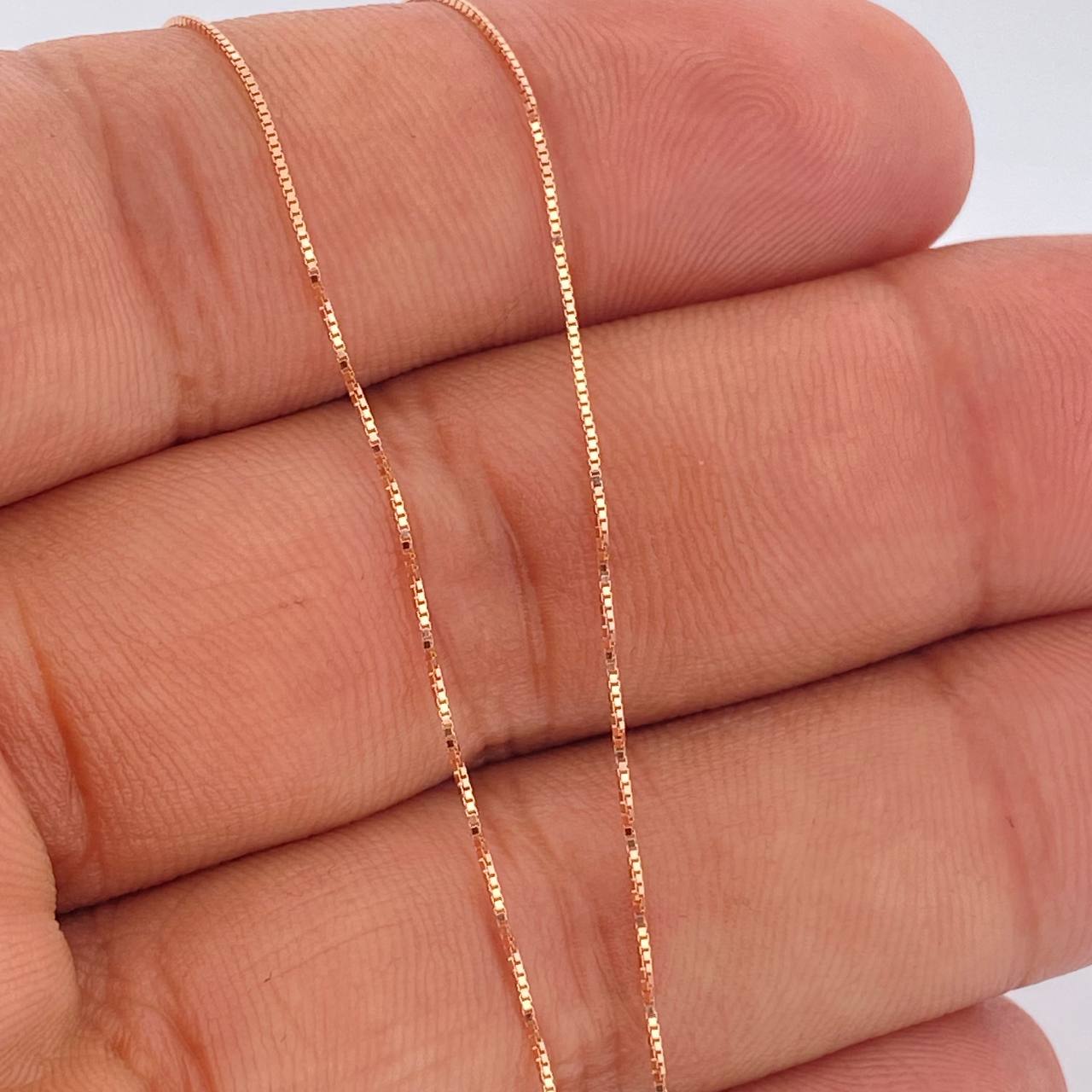 Set Cadena y Dije Veneciana + Rostro Oso 2.3gr / 45.2cm / Oro Rosa 18K (Oferta) &