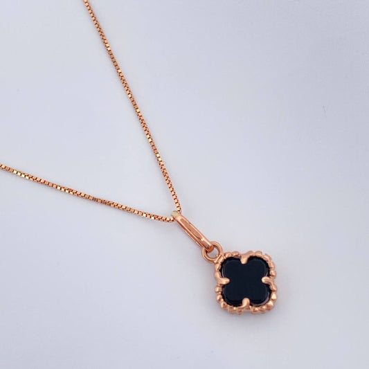 Set Cadena y Dije Veneciana + Trebol 1.95gr / 45.4cm / Oro Rosa 18K (Oferta) &