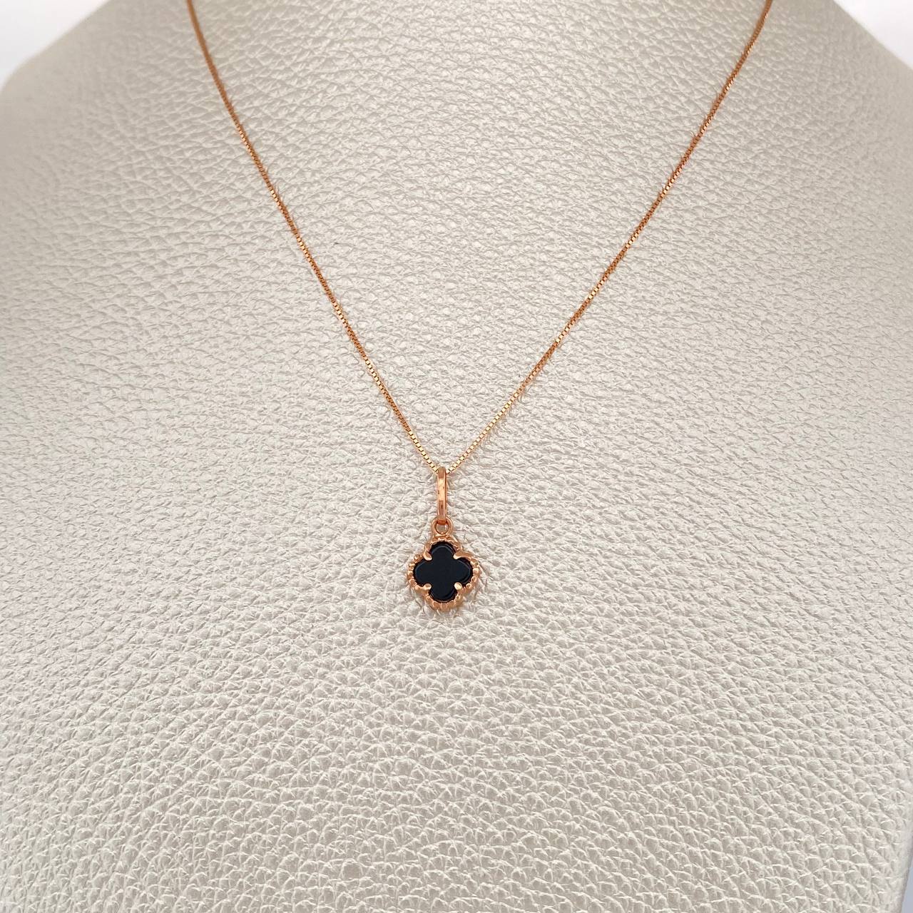 Set Cadena y Dije Veneciana + Trebol 1.95gr / 45.4cm / Oro Rosa 18K (Oferta) &
