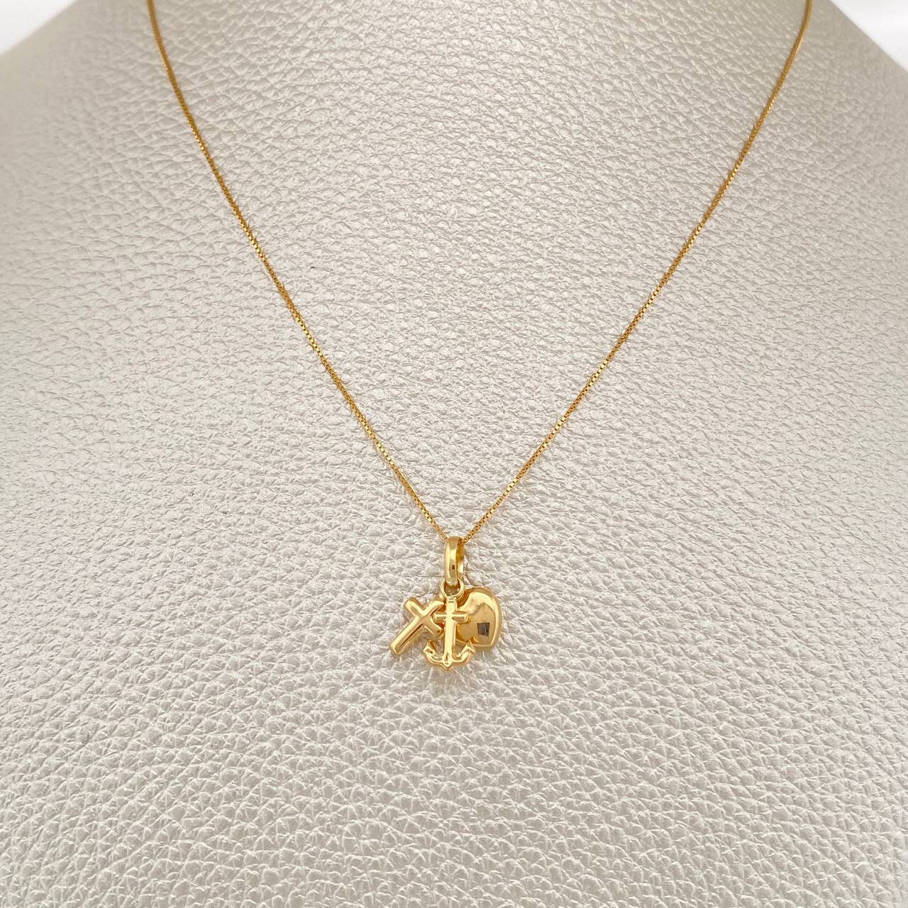 Set Cadena y Dije Veneciana + Tres Gracias 1.6gr / 45cm / Oro Amarillo 18K (Oferta) &