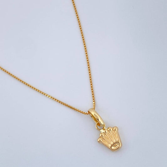 Set Cadena y Dije Veneciana + Corona RX 1.6gr / 44.5cm / Oro Amarillo 18K (Oferta) &
