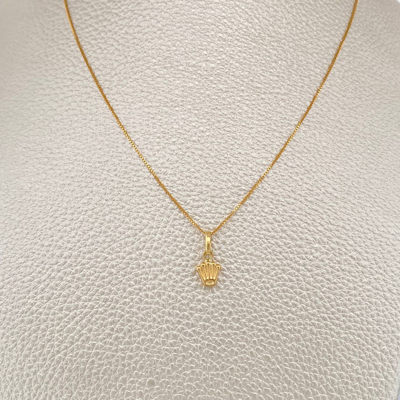 Set Cadena y Dije Veneciana + Corona RX 1.6gr / 44.5cm / Oro Amarillo 18K (Oferta) &