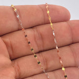 Set Cadena y Dije Flor Espejo + Ancla 1.55gr / 45cm / Tres Oros 18K (Oferta) &