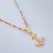 Set Cadena y Dije Flor Espejo + Ancla 1.55gr / 45cm / Tres Oros 18K (Oferta) &