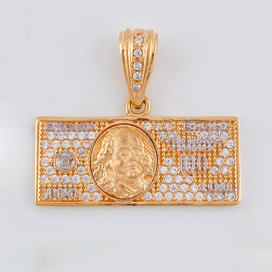 Dije One Dólar 3.7 g / 2.1 cm Dos Oros Blanco Rosa 18K