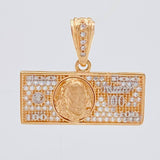 Dije One Dólar 3.7 g / 2.1 cm Dos Oros Blanco Rosa 18K