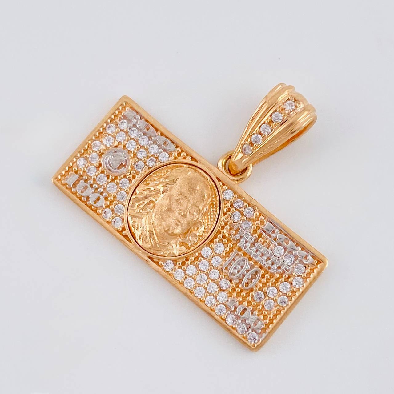 Dije One Dólar 3.7 g / 2.1 cm Dos Oros Blanco Rosa 18K