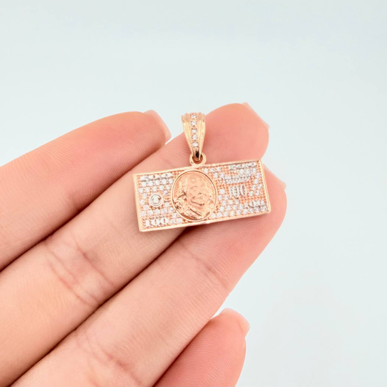 Dije One Dólar 3.7 g / 2.1 cm Dos Oros Blanco Rosa 18K
