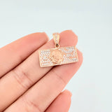 Dije One Dólar 3.7 g / 2.1 cm Dos Oros Blanco Rosa 18K
