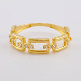 Anillo Eslabon Cuadriculado 1.55 g / T6 1/2 Oro Amarillo 18K