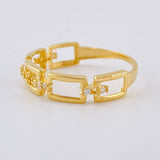 Anillo Eslabon Cuadriculado 1.55 g / T6 1/2 Oro Amarillo 18K
