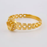 Anillo Correa Circulo Corona 2.55 g / T7 3/4 Oro Amarillo 18K