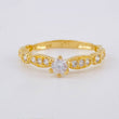 Anillo Solitario Doble Moño 2 g / T7 Oro Amarillo 18K