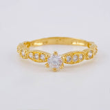 Anillo Solitario Doble Moño 2 g / T7 Oro Amarillo 18K