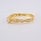 Anillo Solitario Doble Moño 2 g / T7 Oro Amarillo 18K