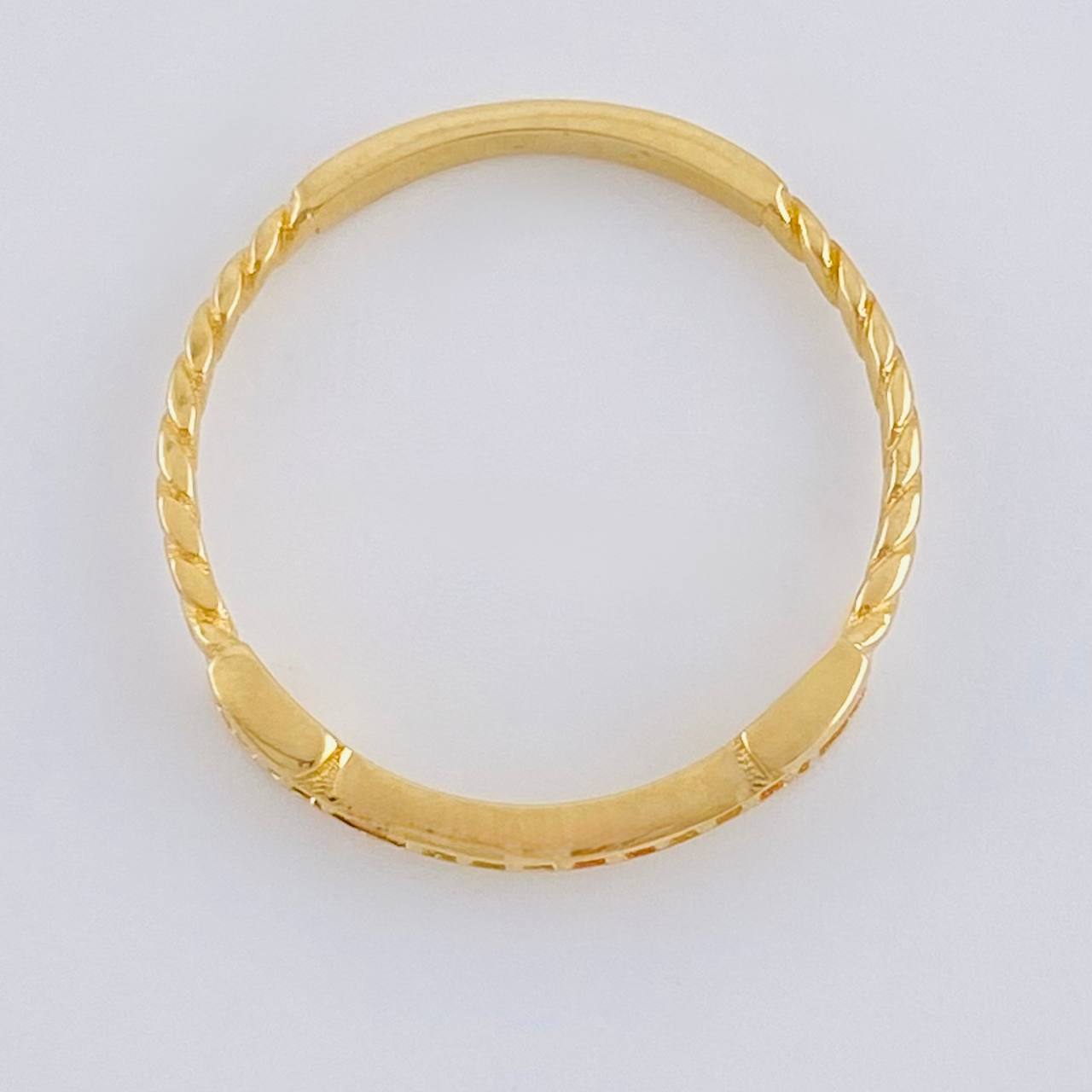 Anillo Carril Cuadrado Trenzado 1.65 g / T7 Oro Amarillo 18K