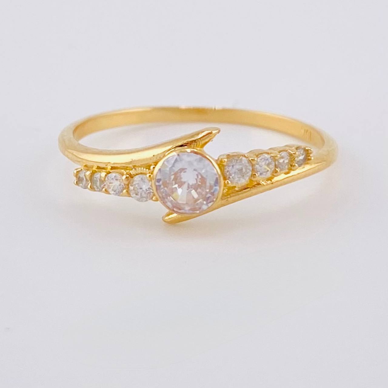 Anillo Solitario Ola Carril Costero 1.55 g / T6 1/2 Oro Amarillo 18K
