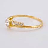 Anillo Solitario Ola Carril Costero 1.55 g / T6 1/2 Oro Amarillo 18K