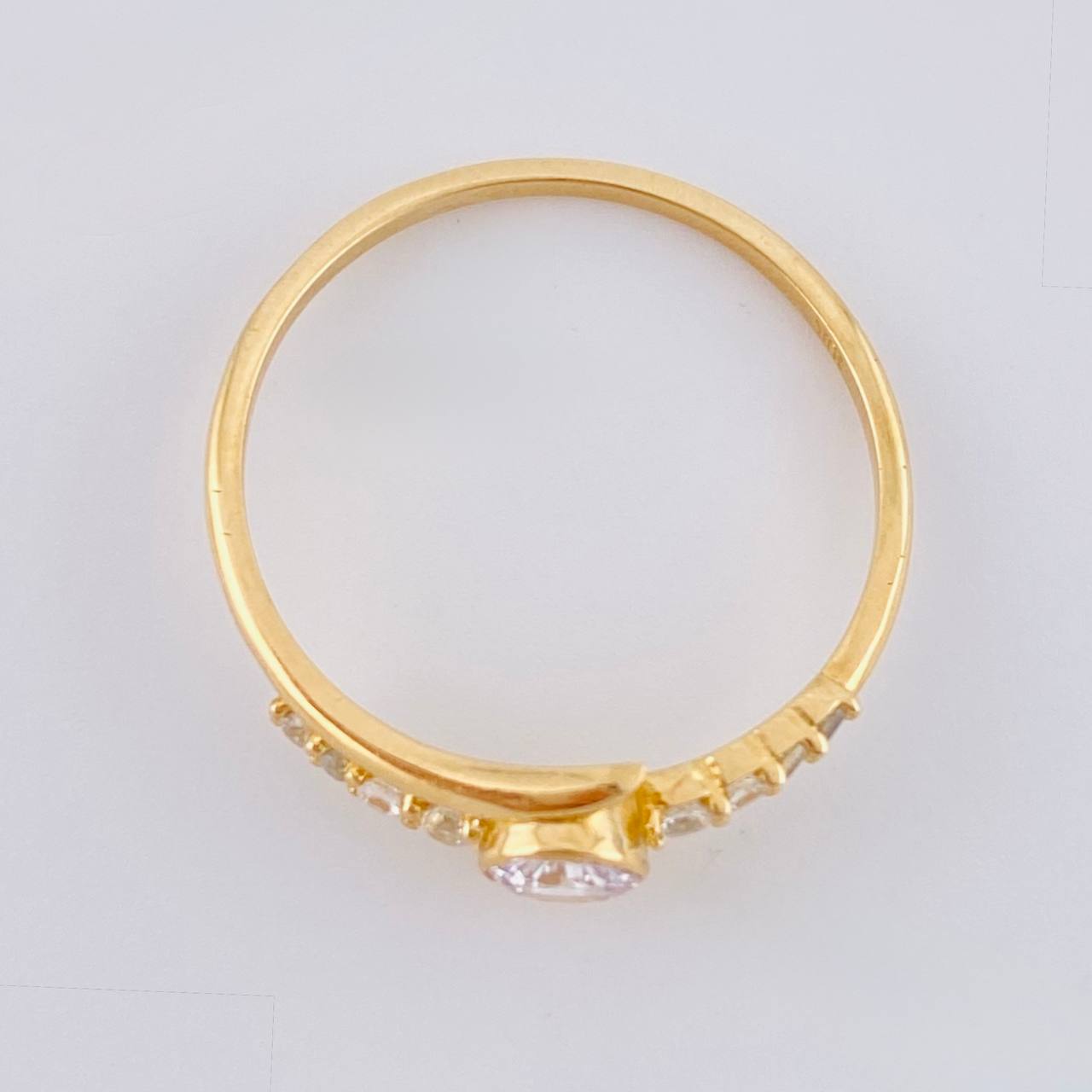 Anillo Solitario Ola Carril Costero 1.55 g / T6 1/2 Oro Amarillo 18K