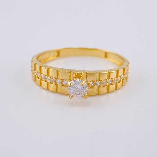 Anillo Solitario Tupido 2.3 g / T6 1/2 Oro Amarillo 18K