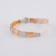 Anillo Abrazo Serpiente Geometrica 1.65 g / T8 Dos Oros Blanco Rosa 18K