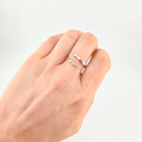 Anillo Abrazo Serpiente Geometrica 1.65 g / T8 Dos Oros Blanco Rosa 18K