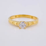 Anillo Solitario Corazones 1.7 g / T7 Oro Amarillo 18K