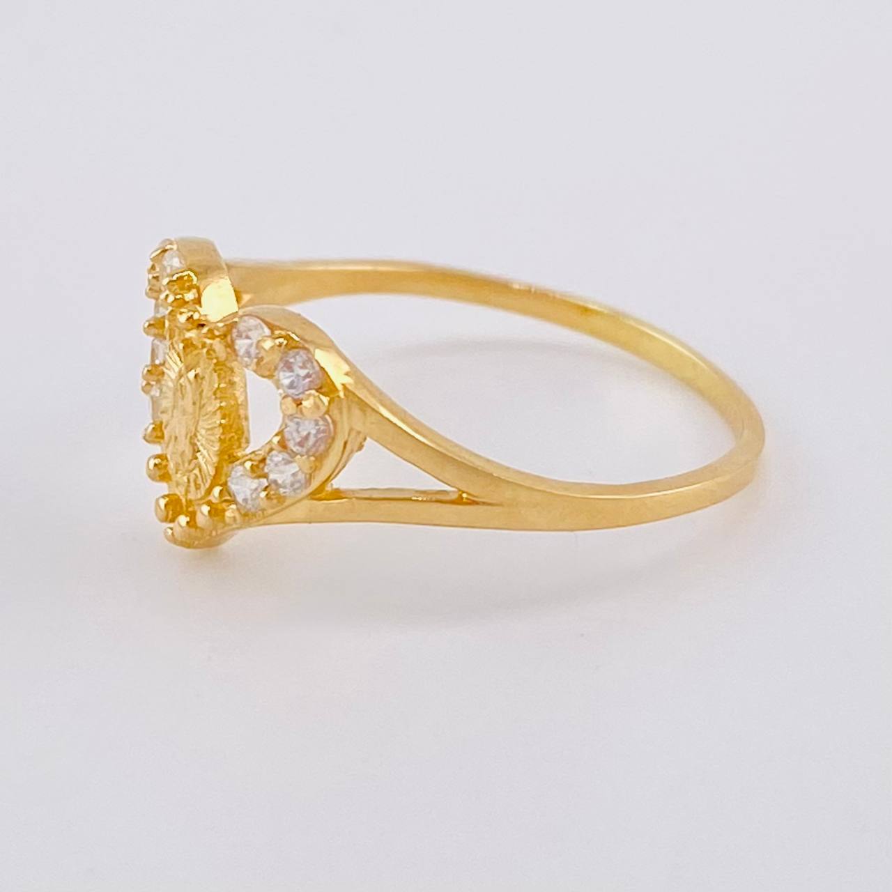 Anillo Corazón Virgen Guadalupe 1.65 g / T6 1/4 Oro Amarillo 18K