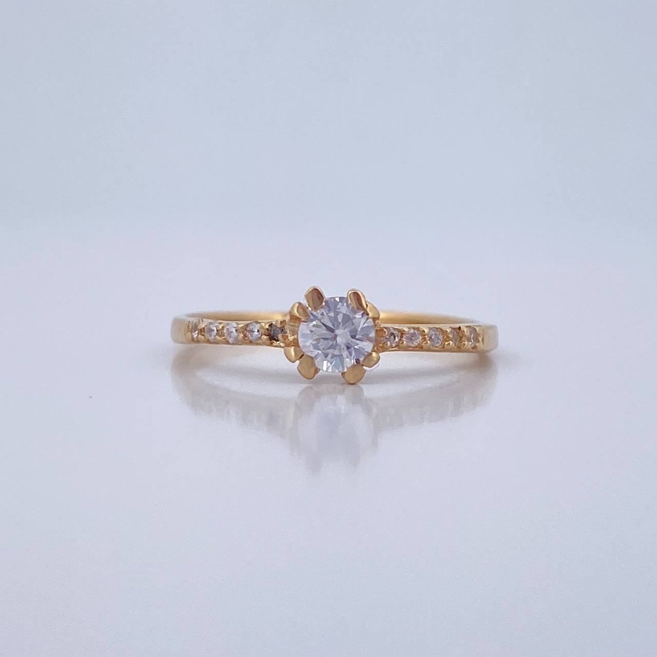 Anillo Solitario Churumbela 1.75gr / T6 / Oro 18K $