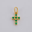Dije Cruz Tupida Esmeraldas 12pts 0.75g / 1.5cm Oro Amarillo 18K